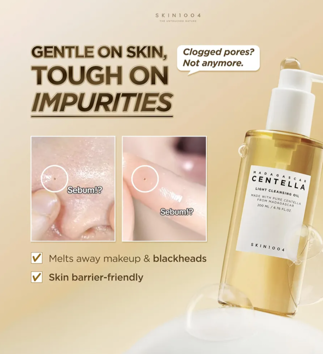 SKIN1004 Madagascar Centella Double Cleansing Duo (Centella Ampoule Foam + Centella Light Cleansing Oil)